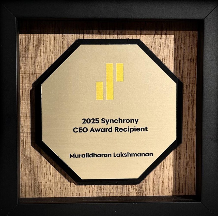 2025 Synchrony CEO Award plaque